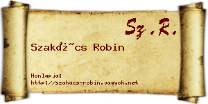 Szakács Robin névjegykártya